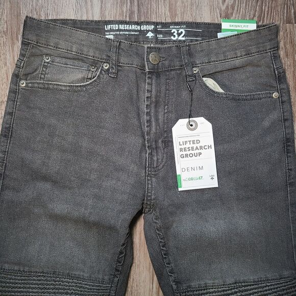 LRG Lifted Research Group Men's Jeans Skinny Fit Stretch Denim Grey Wash 32x30 - Picture 9 of 11